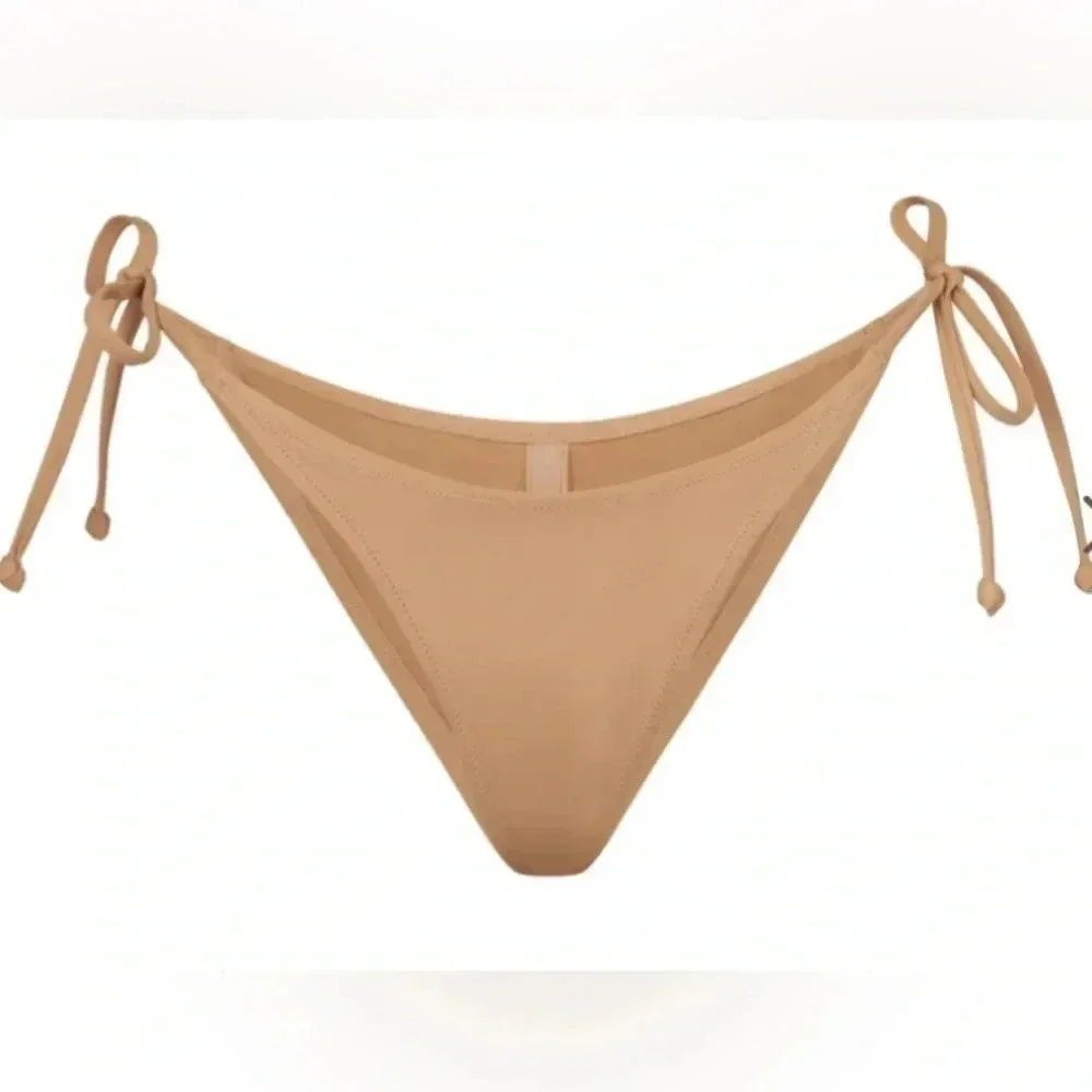 SKIMS Swim SKIMS Swim DIPPED TIE BOTTOM Almond Size 4X. New with Tags